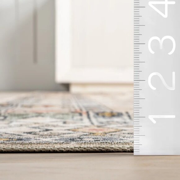 6'x9' Southwestern Orange/Gray Machine Washable Area Rug - Picture 3 of 7